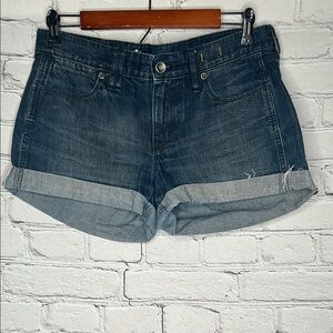 Madewell Cuffed Hem Blue Jean Shorts Size 28 Excellent Condition